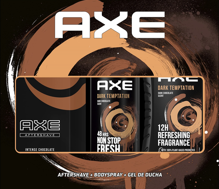 GIFT SET AXE Dark Temptation Sprchový gel 250 ml + deodorant 150 ml + voda po holení 100 ml