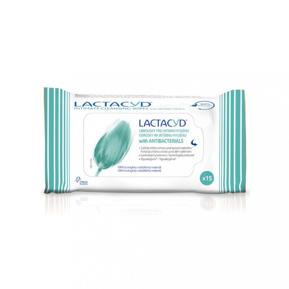 Lactacyd Antibacterial ubrousky pro intimní hygienu 15 kusů