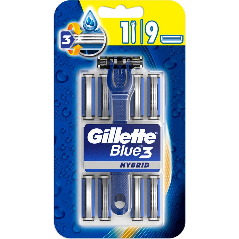 Gillette Blue3 Hybrid + 9 kusů hlavic