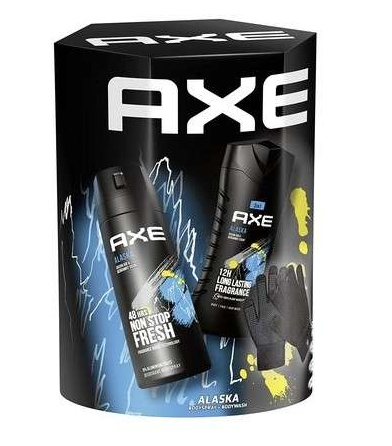 GIFT SET AXE Alaska Deodorant 150 ml + Sprchový gel 250 ml + rukavice na telefon