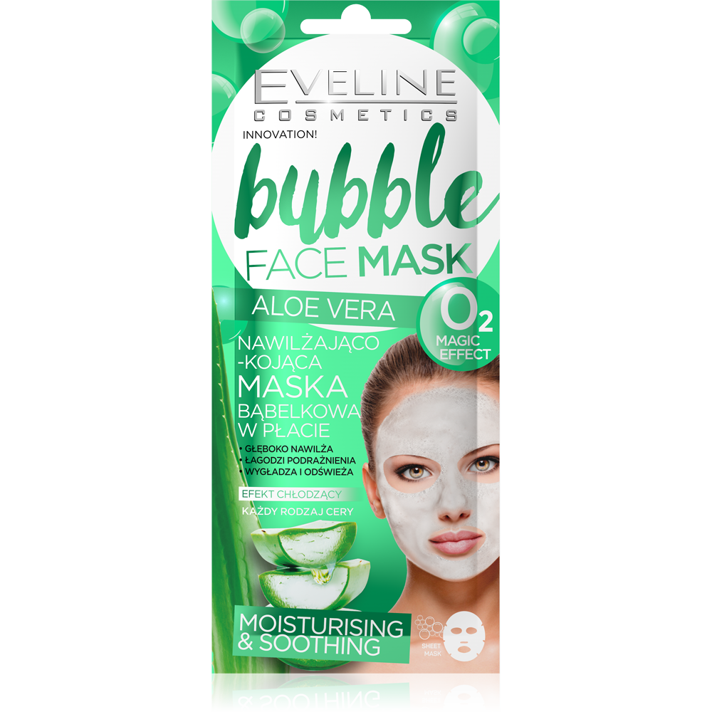 EVELINE Cosmetics Hydratační a zklidňující bublinková maska s Aloe Vera 1 kus
