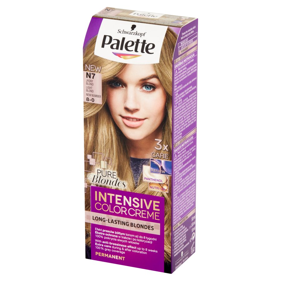 Palette Intensive color creme barva na vlasy, odstín N7 8-0 Světle plavá