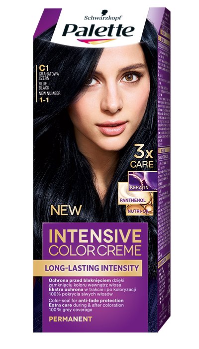 Palette Intensive color creme barva na vlasy odstín C1 1-1 modročerná