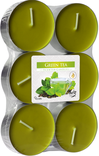 BISPOL Vonné čajové svíčky Green Tea 6 kusů