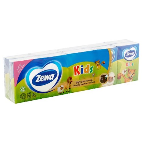Zewa Kids papírové kapesníky 4 vrstvé Soft & Strong 10 x 9 kusů