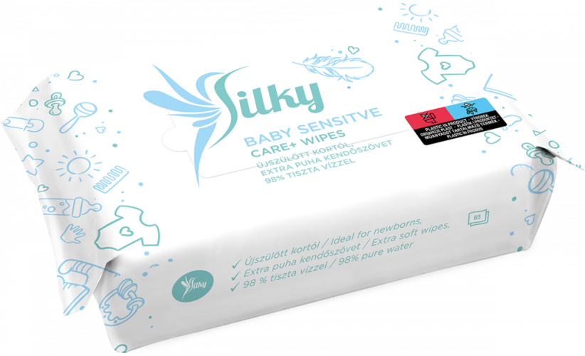 Silky Baby Care Premium vlhčené ubrousky Sensitive 65 kusů