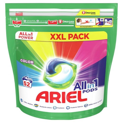 Ariel All In 1 Pods Touch Of Lenor Fresh Color gelové kapsle na praní 55 kusů