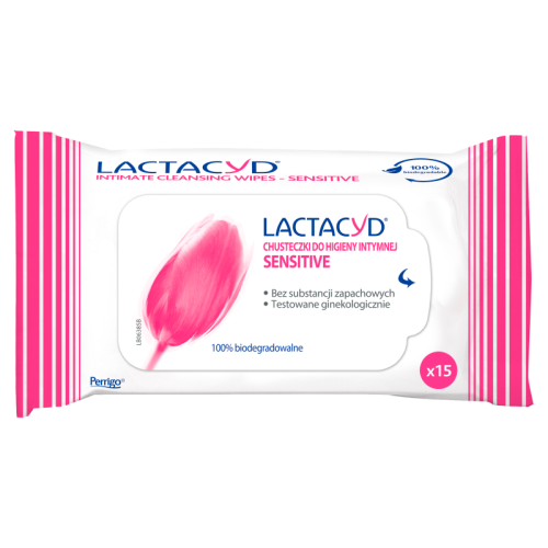 Lactacyd Sensitive ubrousky pro intimní hygienu 15 kusů