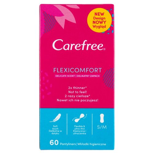 Carefree FlexiComfort Cotton slipové vložky 60 kusů