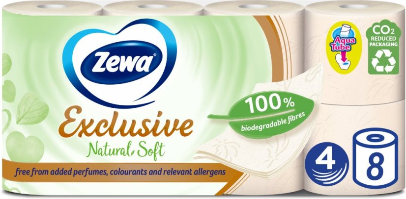 Zewa Exclusive Natural Soft 4vrstvý 8 kusů