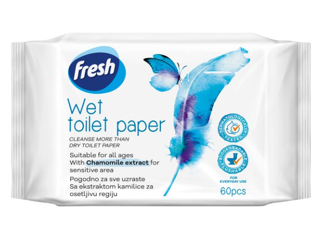 Fresh De Luxe vlhčený toaletní papír Heřmánek 60ks