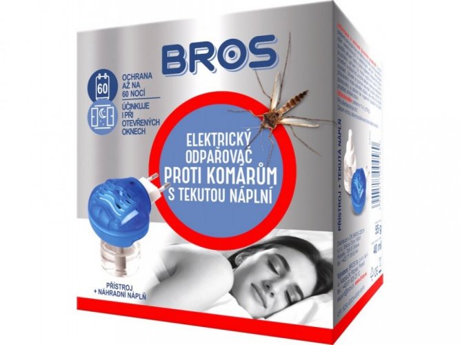 BROS Elektrický odpařovač proti komárům + 10 ks polštářků