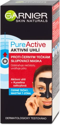 Garnier Pure Active Slupovací maska proti černým tečkám s aktivním uhlím 50 mlí 50 ml