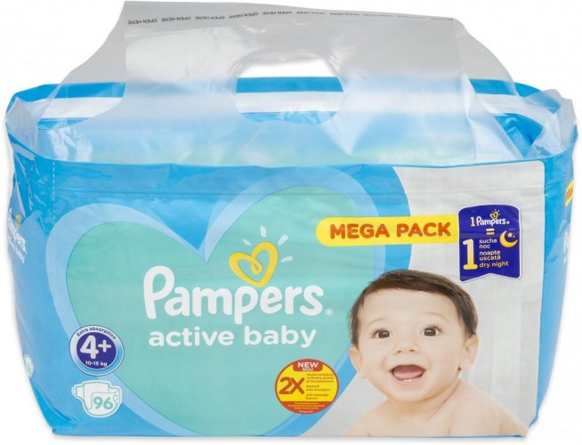 Pampers Active Baby Mega Pack (4+) 96 ks