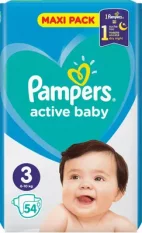 Pampers active baby 3 (6-10kg) 54 ks