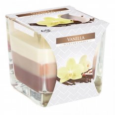 BISPOL Vonná svíčka tříbarevná Vanilla 170 g