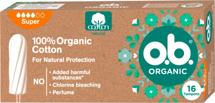 O.B. Tampóny Organic Super 16 kusů