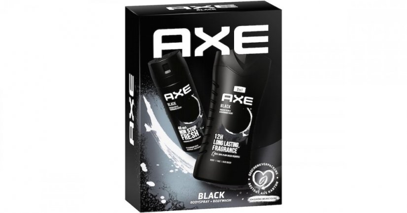 GIFT SET AXE Black sprchový gel 250 ml + Tělový sprej 150 ml