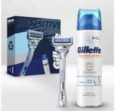 Gillette Sensitive dárková sada holící strojek + gel na holení 200 ml