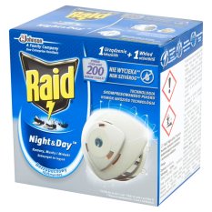 Raid Night & Day elektrický odpařovač proti komárům a mouchám 1 strojek, 1 náplň