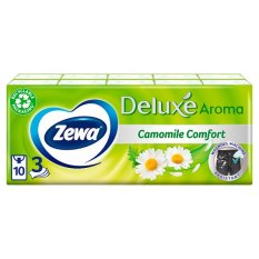 Zewa Deluxe Camomile papírové kapesníčky heřmánek 3vrstvé 10 kusů