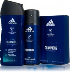 GIFT SET Adidas UEFA Champions Toal. voda 50 ml + sprchový gel 2in1 250 ml + Deodorant 150 ml