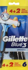 Gillette Blue 3 Smooth jednorázové žiletky 4+2 kusů