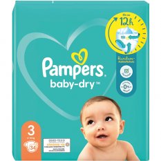 Pampers Baby dry 3 (6-10kg) 34 ks