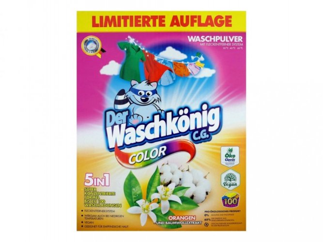 Waschkönig Color prášek s výtažky extraktu z Pomerančů a bavlny 6 kg 100 praní