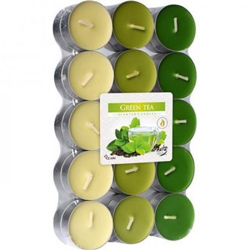 BISPOL Vonné čajové svíčky - Green Tea 30 ks
