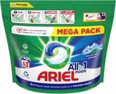 Ariel Mountain Spring gelové kapsle na praní 63 ks