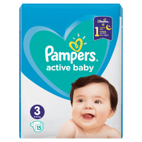 Pampers active baby S3 (6-10kg) 15 kusů