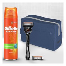 Gillette ProGlide dárková sada (holící strojek + náhradní hlavice + gel na holení 200 ml) + cestovní taška