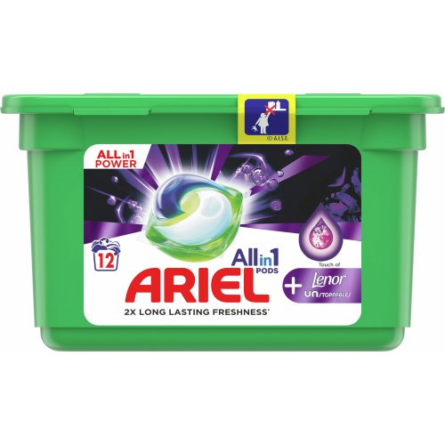 Ariel All in1 Pods + Lenor Unstoppables gelové kapsle 12 kusů