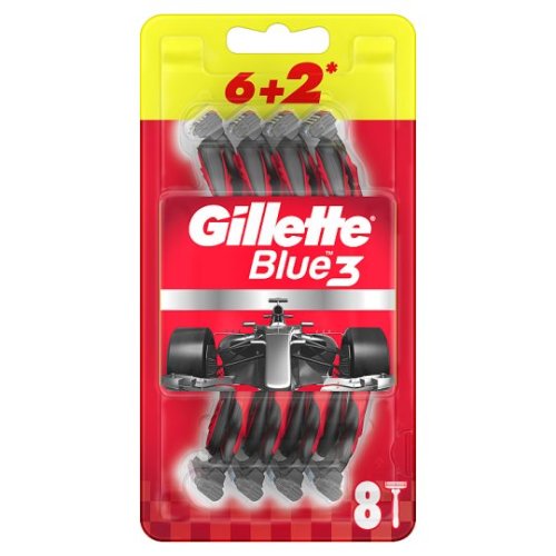 Gillette Blue3 Red jednorázová holítka pro muže 8 kusů