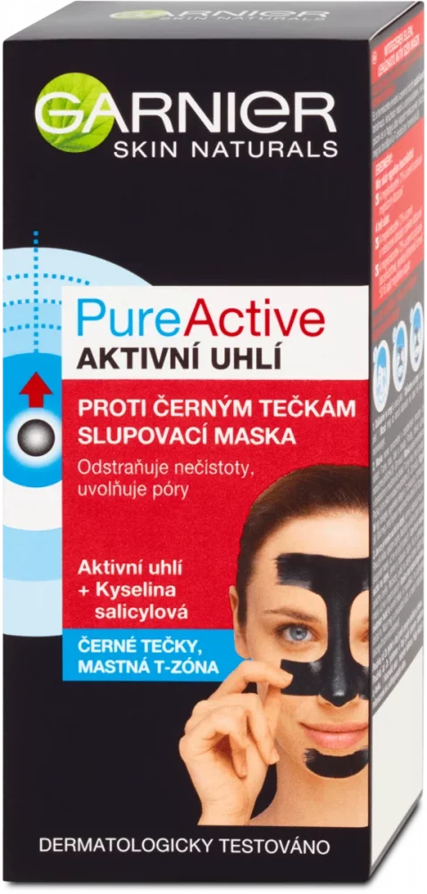 Garnier Pure Active Slupovací maska proti černým tečkám s aktivním uhlím 50 mlí 50 ml