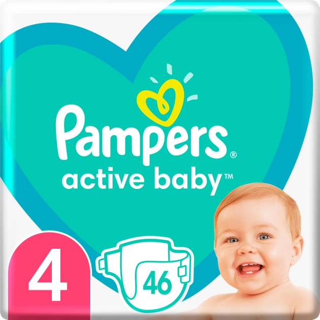 Pampers active baby 4 (9-14kg) 46 kusů
