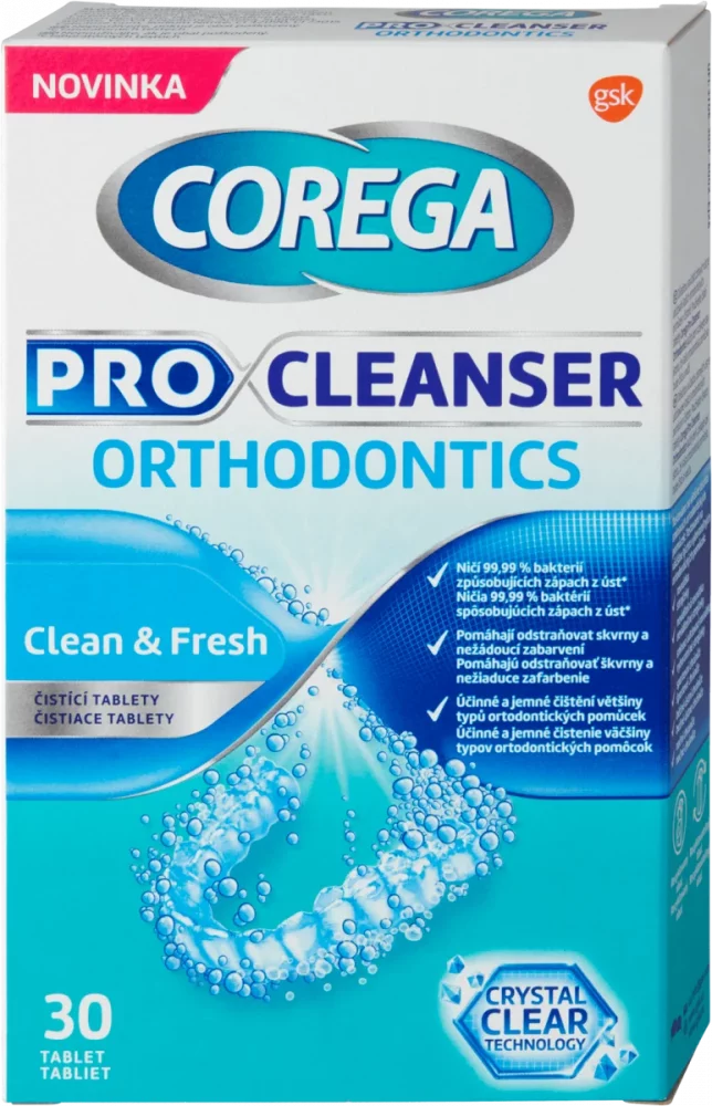 Corega tablety Pro Cleanser Orthodontics 30 kusů