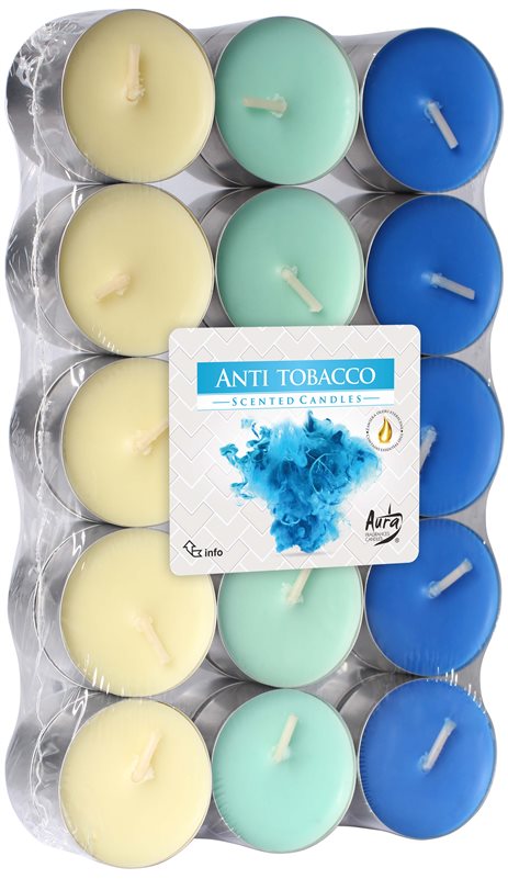 BISPOL Vonné čajové svíčky Anti tobacco 30 kusů