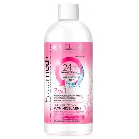 EVELINE Cosmetics Facemed+ Hyaluronová micelární voda 400 ml