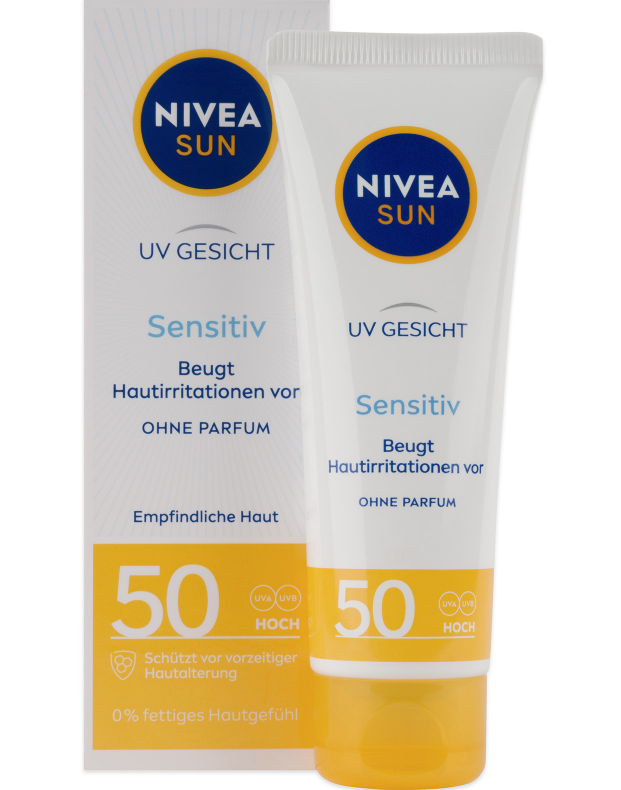 Nivea Sun Pleťový krém na opalování Sensitive OF50 50 ml 80460