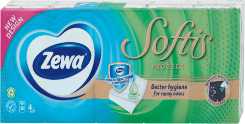 Zewa Softis Protect papírové kapesníky 4 vrstvé 90 kusů