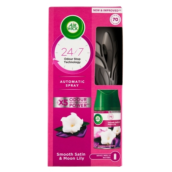 Air Wick FreshMatic Smooth Satin & Moon Lily automatický sprej strojek a náplň 250 ml