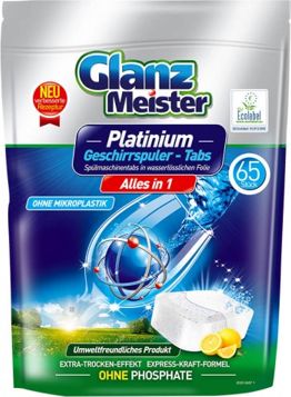 Glanz Meister Platinium tablety do myčky Alles in 1 Lemon 65 kusů