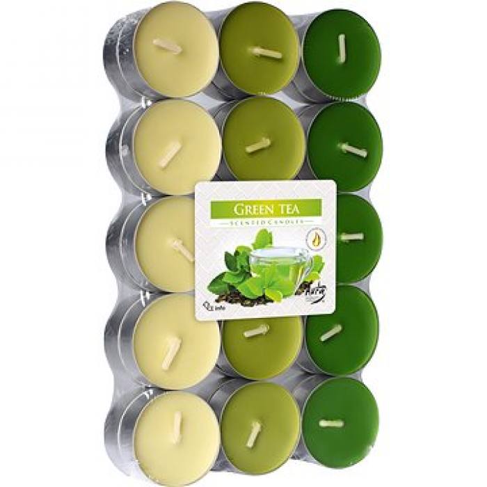 BISPOL Vonné čajové svíčky Green Tea 30 kusů