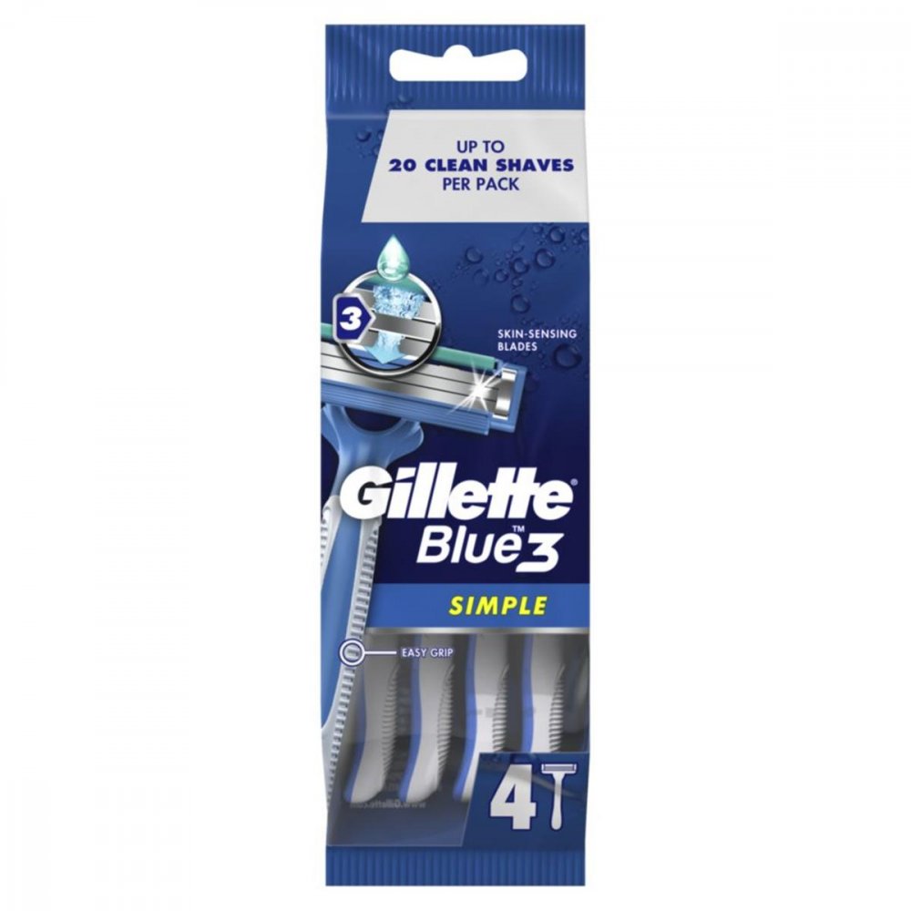 Gillette Blue 3 Simple 4 kusy