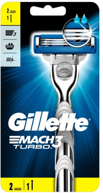 Gillette Mach3 Turbo holící strojek + náhradní hlavice 2 kusy